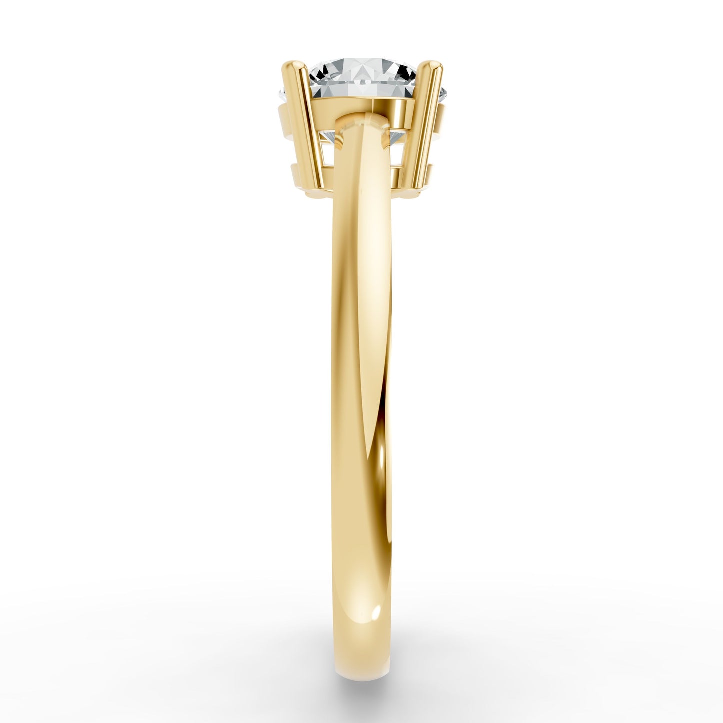 0.50CT Round Shape Lab Grown F Diamond in 14K Gold Ring