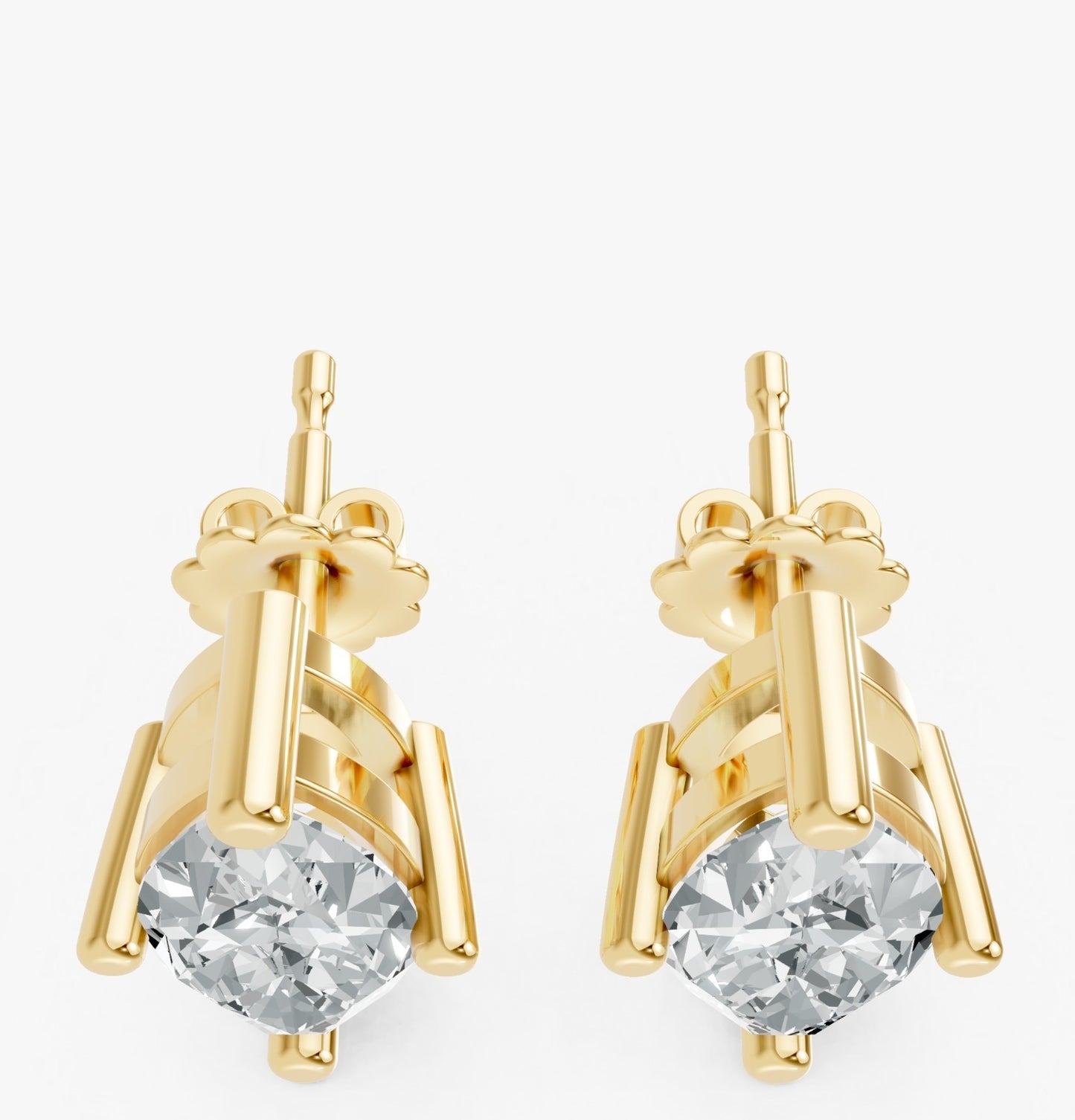 Marquise Shape Lab Grown Diamond 4-prong Push-Back Studs in 925 Silver