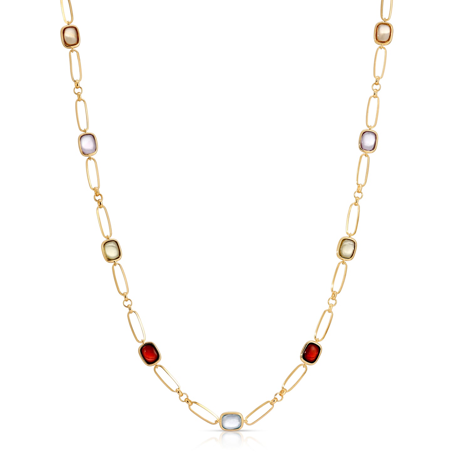 Oval Candy Paperclip Necklace