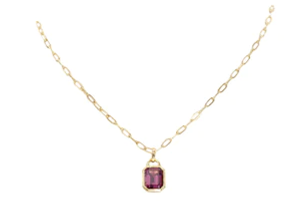 NATURAL GENUINE CANDY COLLECTION NECKLACE GARNET 4.04CTW 18K GOLD VERMEILE ON SILVER