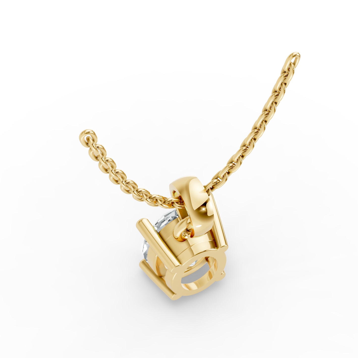 Oval Shape Lab Grown Diamond 4-prong Pendant in 925 Silver