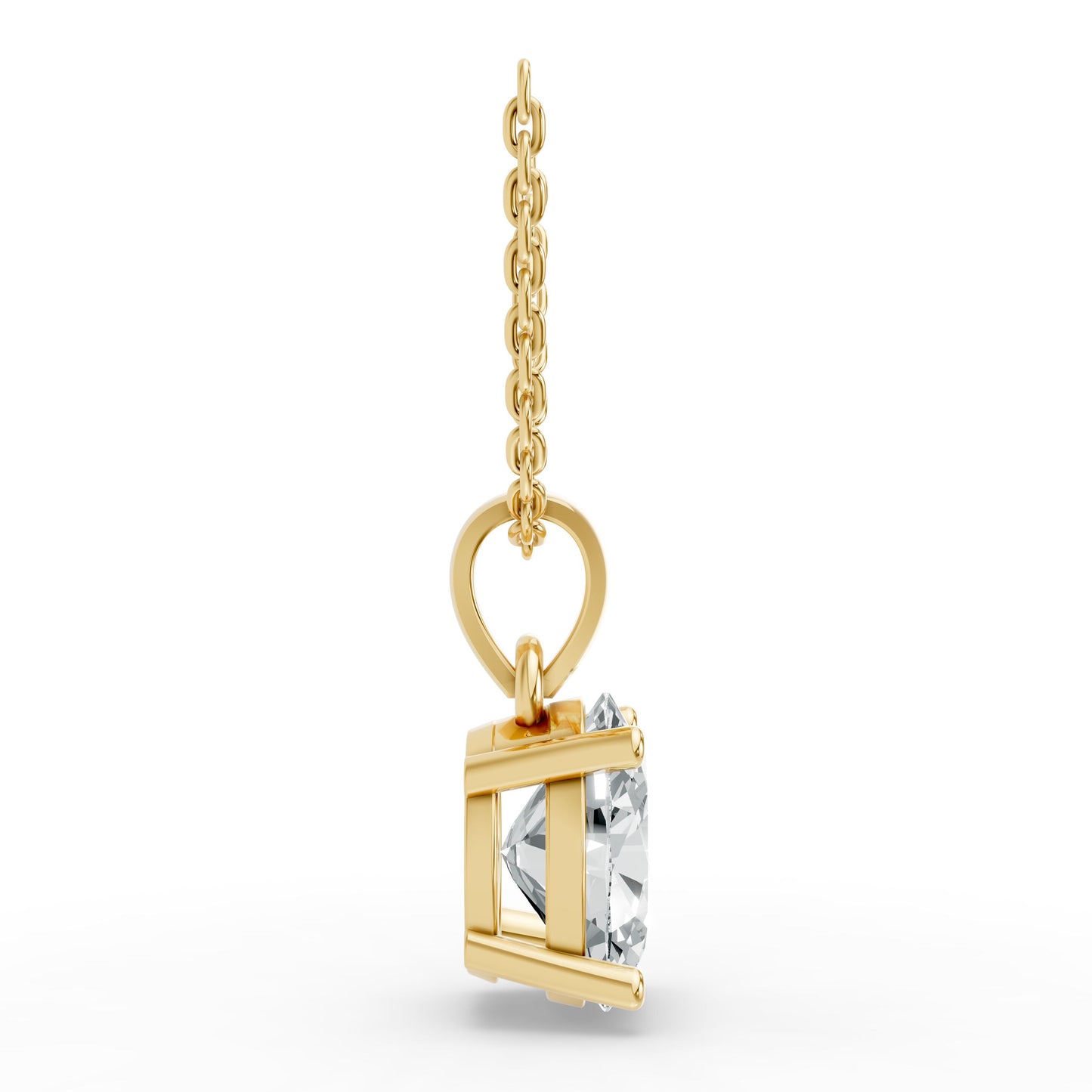 Oval Shape Lab Grown Diamond 4-prong Pendant in 925 Silver