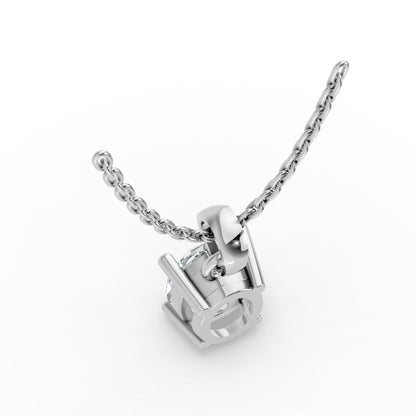 Oval Shape Lab Grown Diamond 4-prong Pendant in 925 Silver