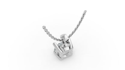 Round Shape Lab Grown Diamond 4-prong Pendant in 10K / 14K Gold