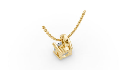 Round Shape Lab Grown Diamond 4-prong Pendant in 925 Silver