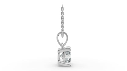 Round Shape Lab Grown Diamond 4-prong Pendant in 925 Silver