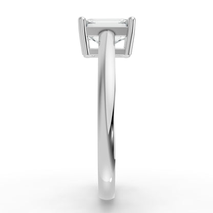 0.50CT Emerald Shape Lab Grown F Diamond in 14K Gold Ring