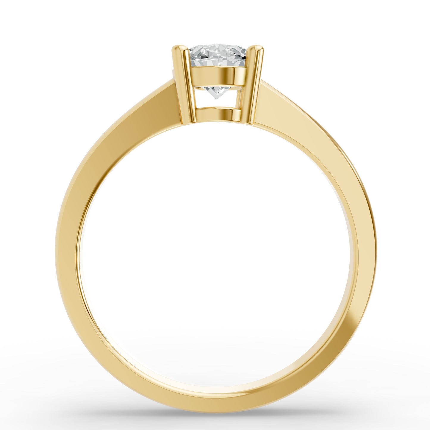 0.50CT Oval Shape Lab Grown F Diamond in 14K Gold Ring