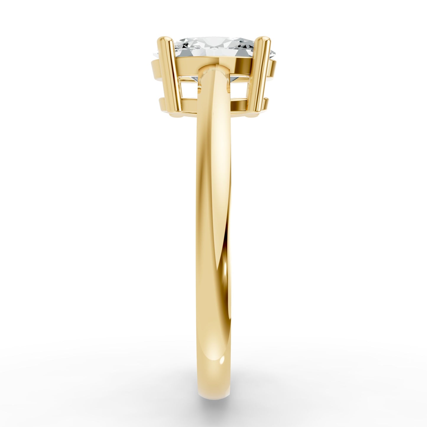 0.50CT Oval Shape Lab Grown F Diamond in 14K Gold Ring