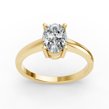 0.50CT Oval Shape Lab Grown F Diamond in 14K Gold Ring