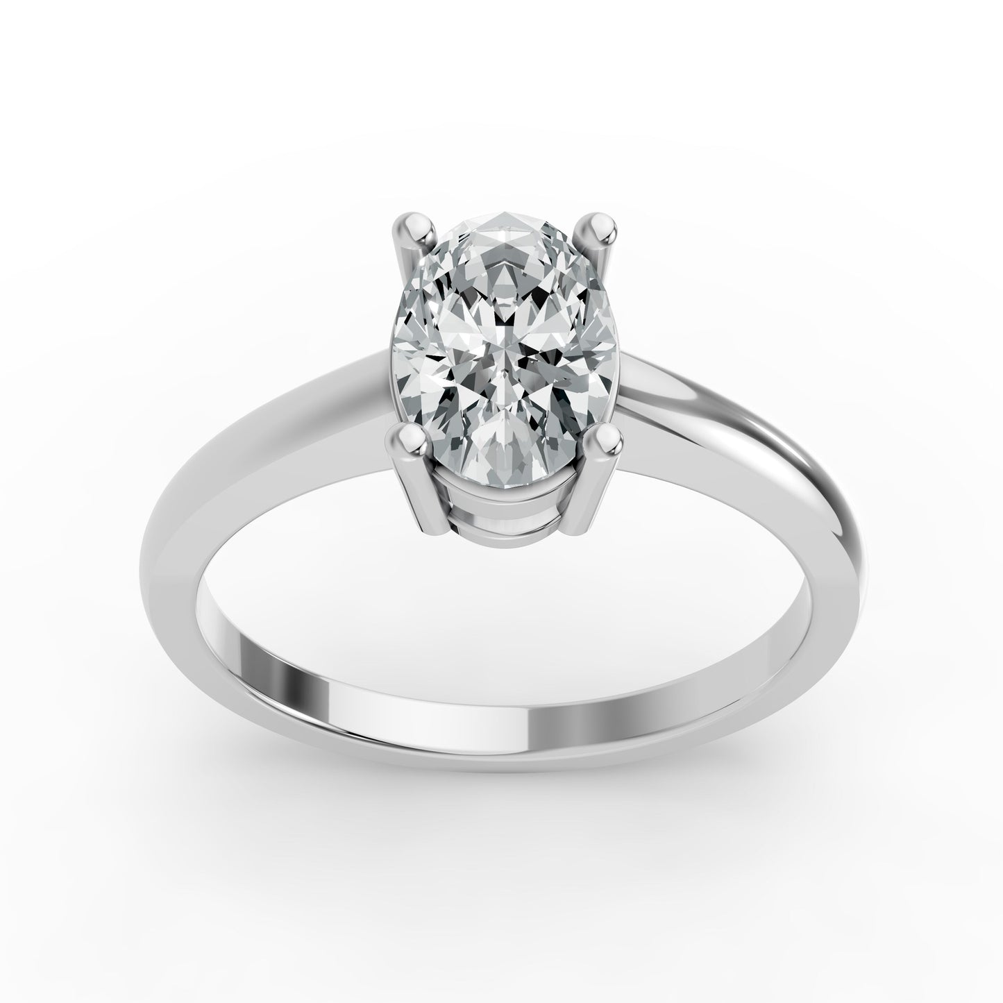 0.50CT Oval Shape Lab Grown F Diamond in 14K Gold Ring