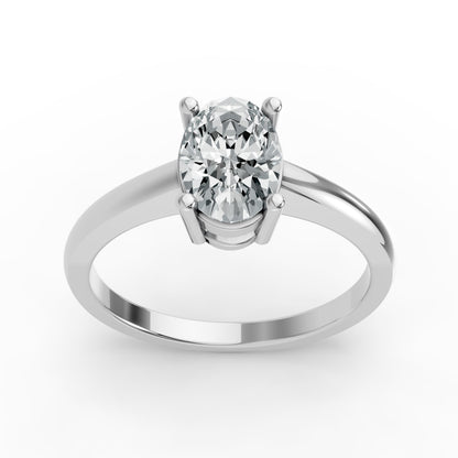 0.50CT Oval Shape Lab Grown F Diamond in 14K Gold Ring