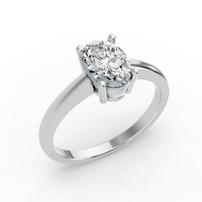 0.50CT Oval Shape Lab Grown F Diamond in 14K Gold Ring