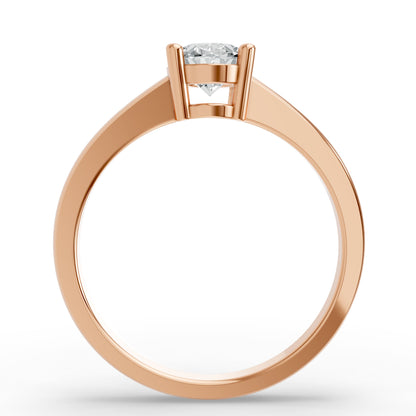 0.50CT Oval Shape Lab Grown F Diamond in 14K Gold Ring