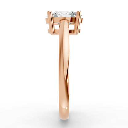 0.50CT Oval Shape Lab Grown F Diamond in 14K Gold Ring