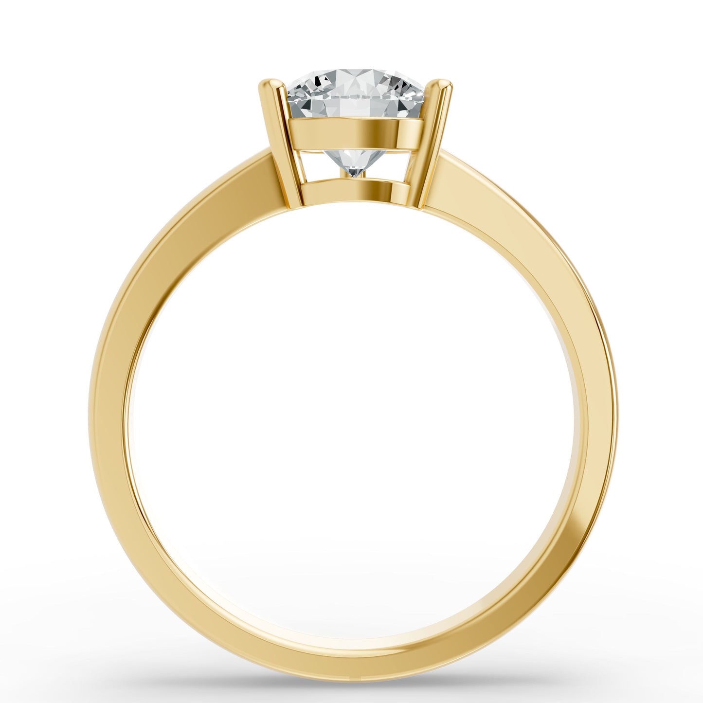 0.50CT Round Shape Lab Grown F Diamond in 14K Gold Ring