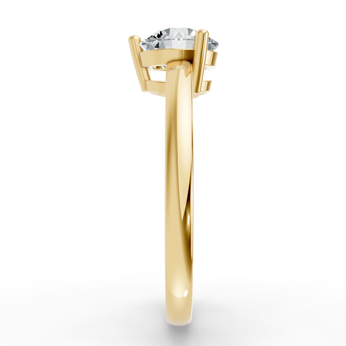 0.50CT Round Shape Lab Grown F Diamond in 14K Gold Ring