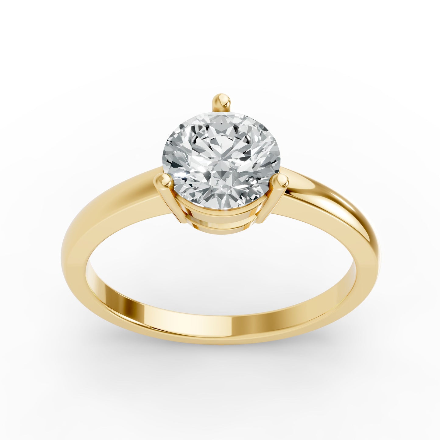 0.50CT Round Shape Lab Grown F Diamond in 14K Gold Ring