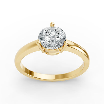 0.50CT Round Shape Lab Grown F Diamond in 14K Gold Ring