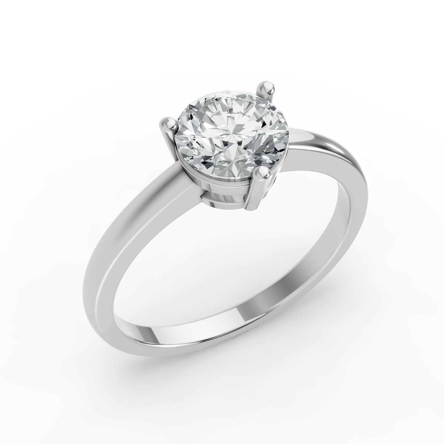 0.50CT Round Shape Lab Grown F Diamond in 14K Gold Ring