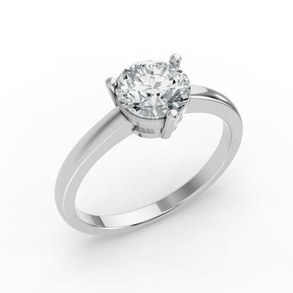 0.50CT Round Shape Lab Grown F Diamond in 14K Gold Ring