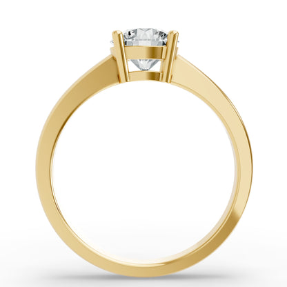 0.50CT Round Shape Lab Grown F Diamond in 14K Gold Ring