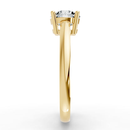 0.50CT Round Shape Lab Grown F Diamond in 14K Gold Ring