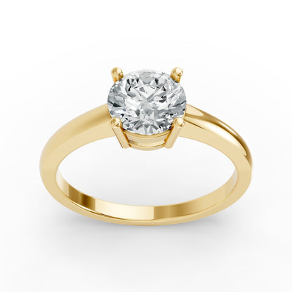 0.50CT Round Shape Lab Grown F Diamond in 14K Gold Ring