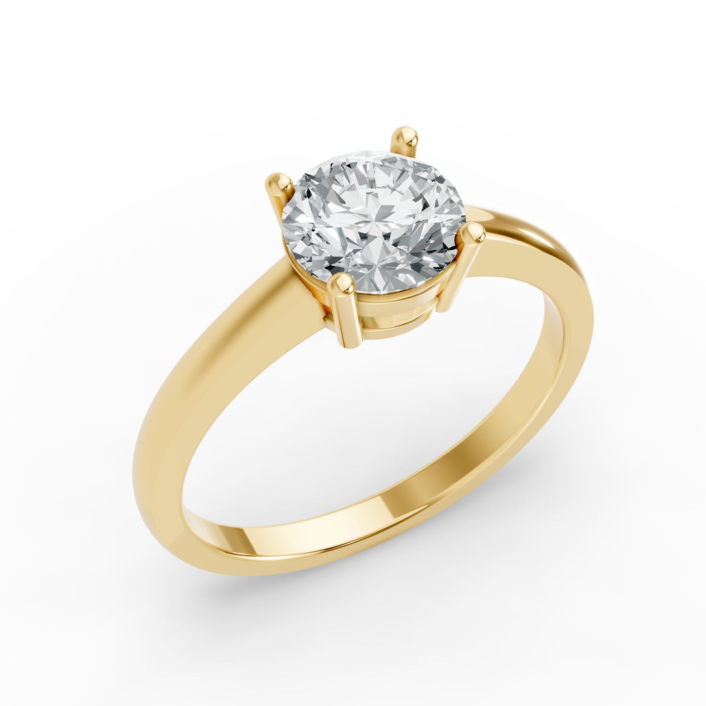 0.50CT Round Shape Lab Grown F Diamond in 14K Gold Ring