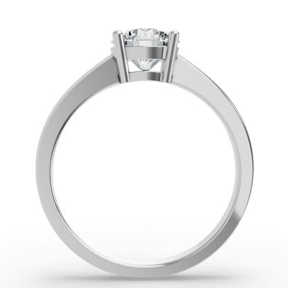 0.50CT Round Shape Lab Grown F Diamond in 14K Gold Ring