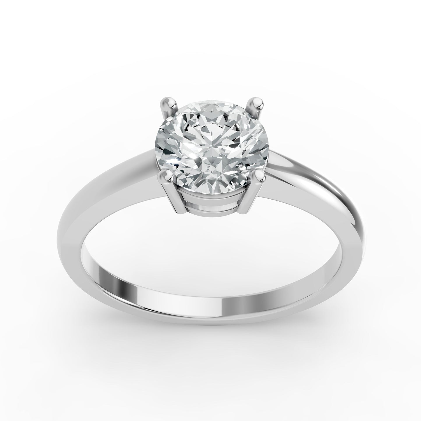 0.50CT Round Shape Lab Grown F Diamond in 14K Gold Ring