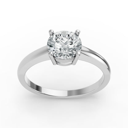 0.50CT Round Shape Lab Grown F Diamond in 14K Gold Ring