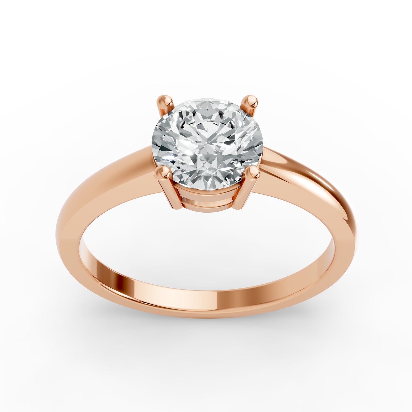 0.50CT Round Shape Lab Grown F Diamond in 14K Gold Ring