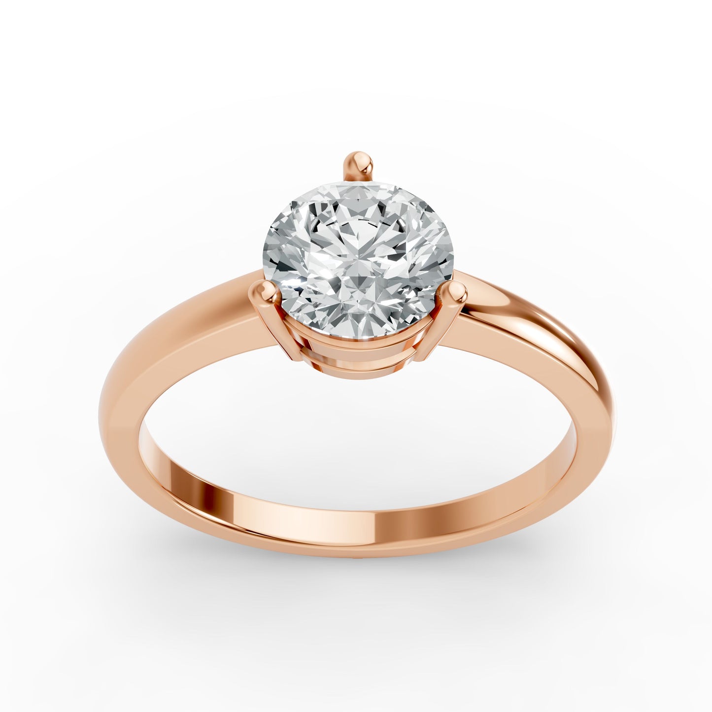 0.50CT Round Shape Lab Grown F Diamond in 14K Gold Ring