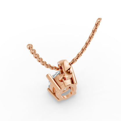 Oval Shape Lab Grown Diamond 4-prong Pendant in 925 Silver