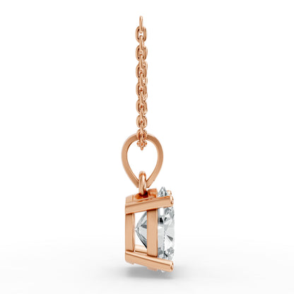 Oval Shape Lab Grown Diamond 4-prong Pendant in 925 Silver