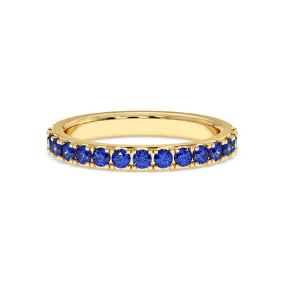 0.75CTW Round Shape Lab-Created Blue Sapphire in 14K Gold Ring