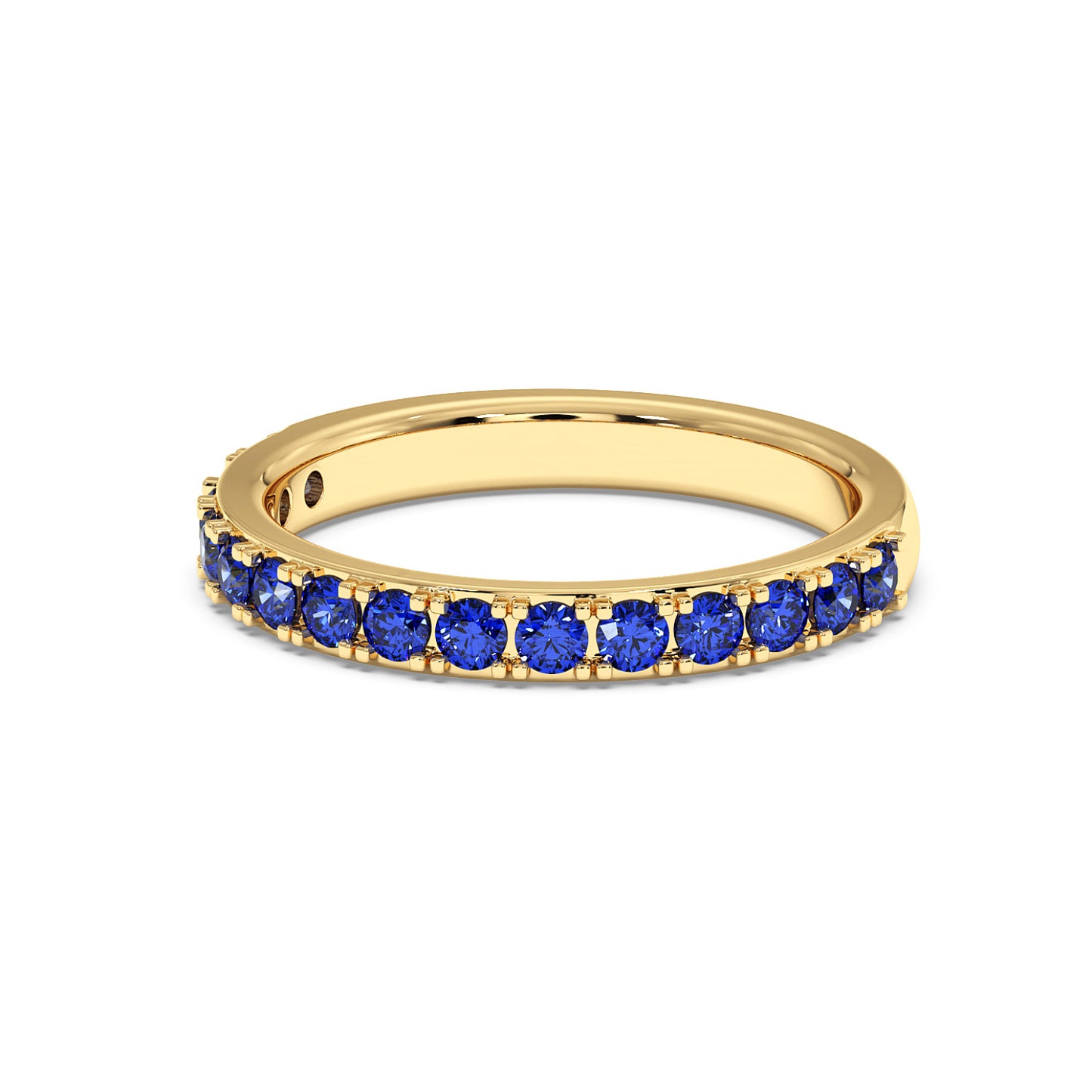 0.75CTW Round Shape Lab-Created Blue Sapphire in 14K Gold Ring