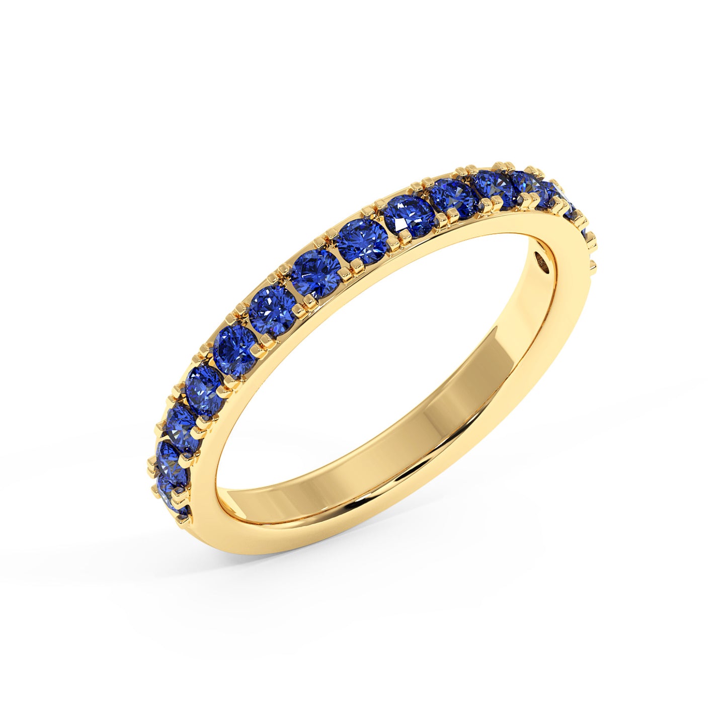 0.75CTW Round Shape Lab-Created Blue Sapphire in 14K Gold Ring