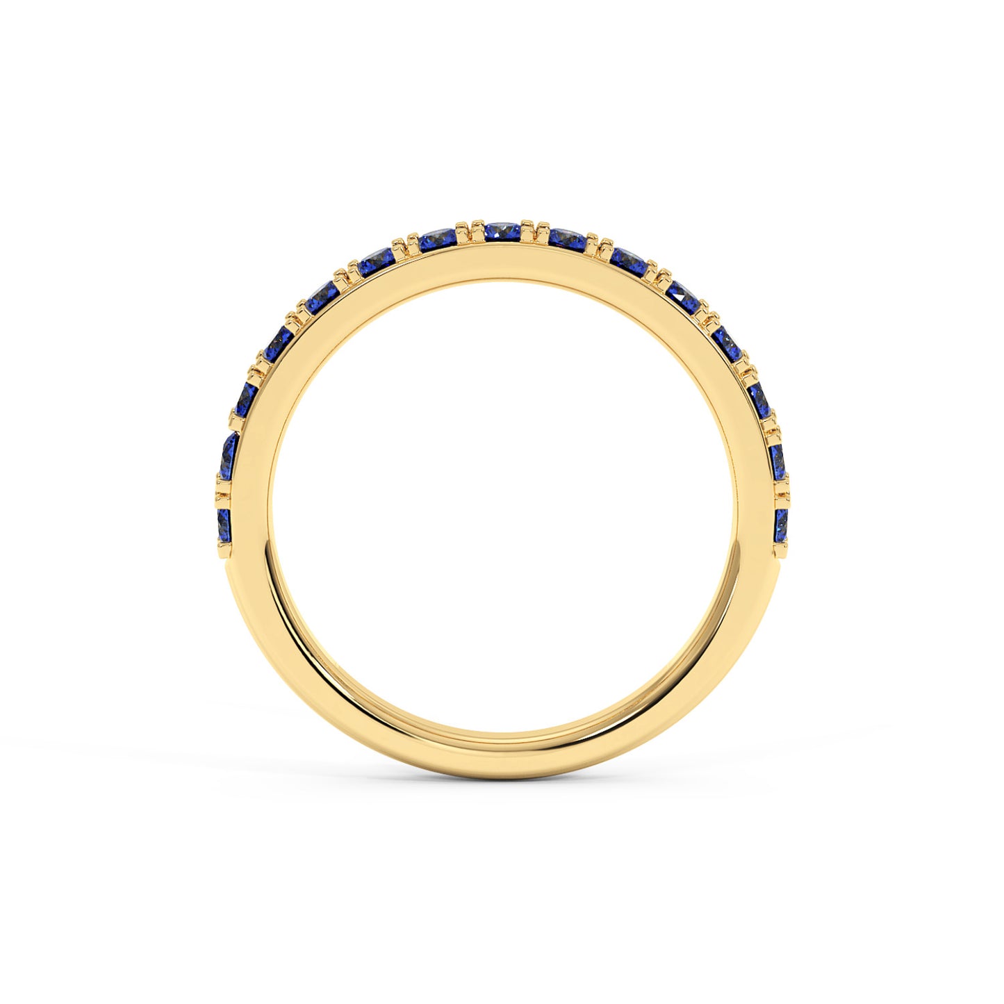 0.75CTW Round Shape Lab-Created Blue Sapphire in 14K Gold Ring