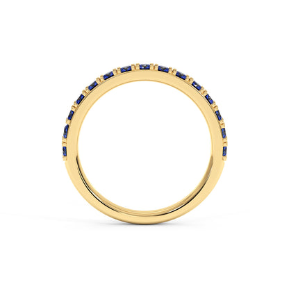 0.75CTW Round Shape Lab-Created Blue Sapphire in 14K Gold Ring