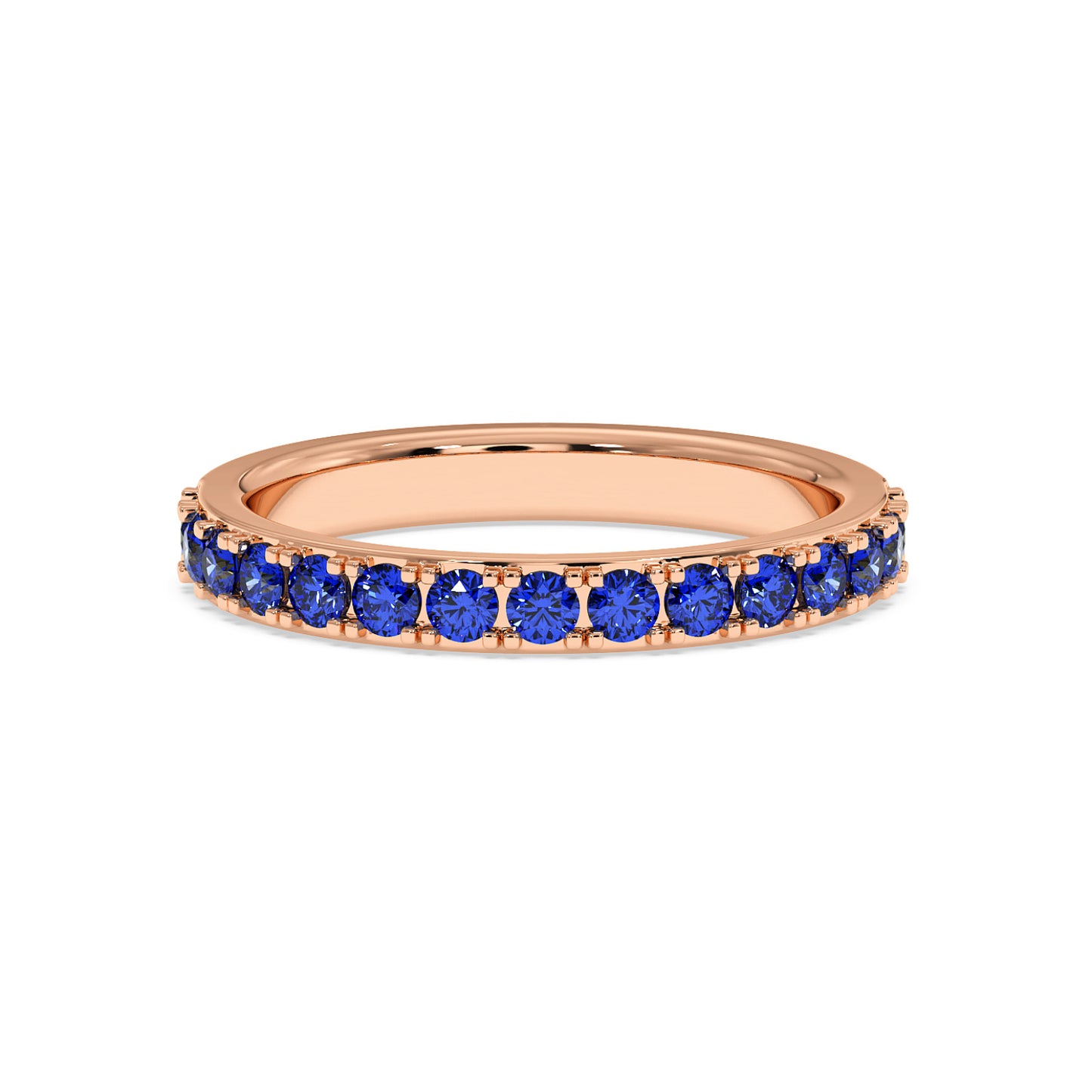 0.75CTW Round Shape Lab-Created Blue Sapphire in 14K Gold Ring