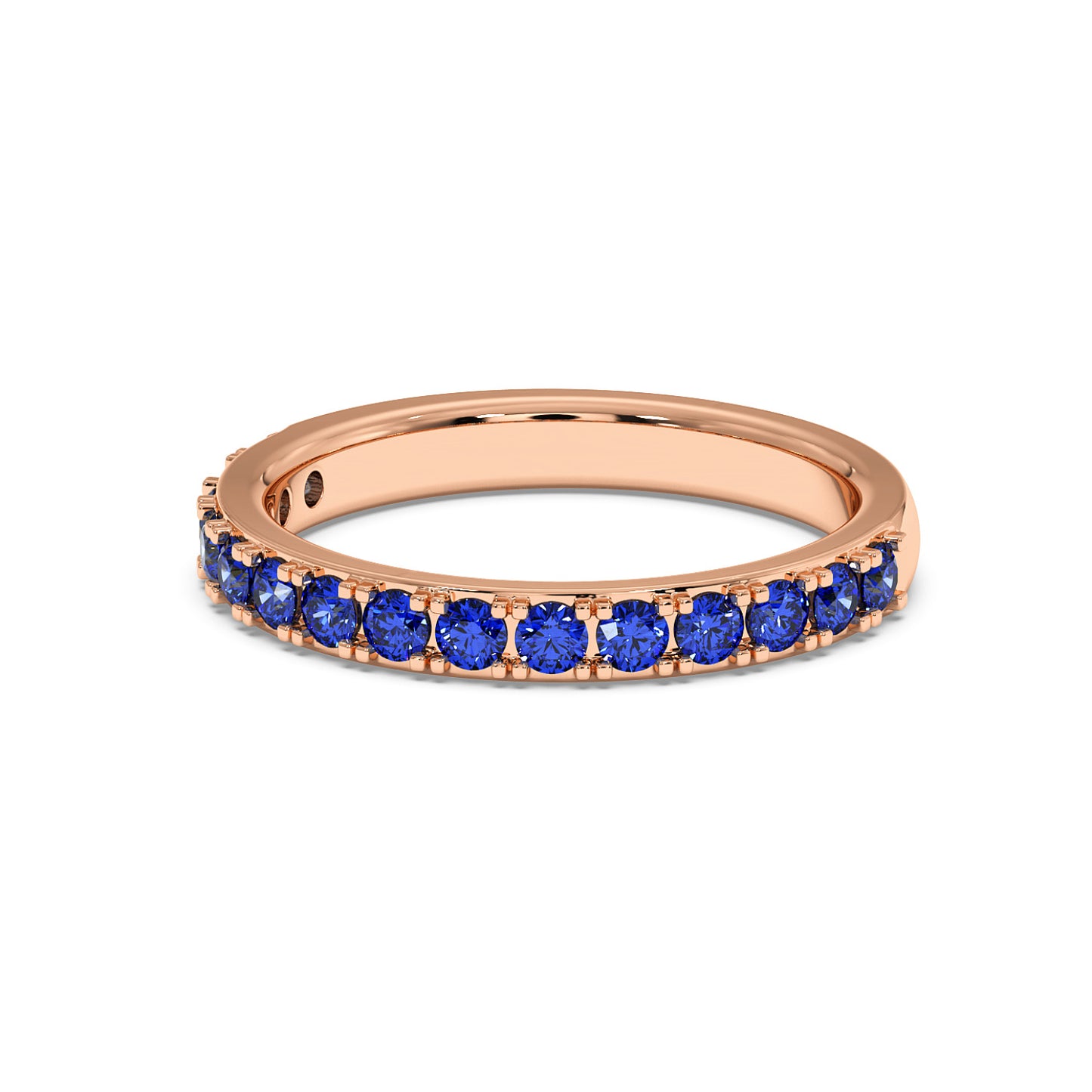 0.75CTW Round Shape Lab-Created Blue Sapphire in 14K Gold Ring