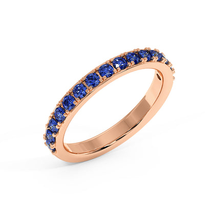 0.75CTW Round Shape Lab-Created Blue Sapphire in 14K Gold Ring