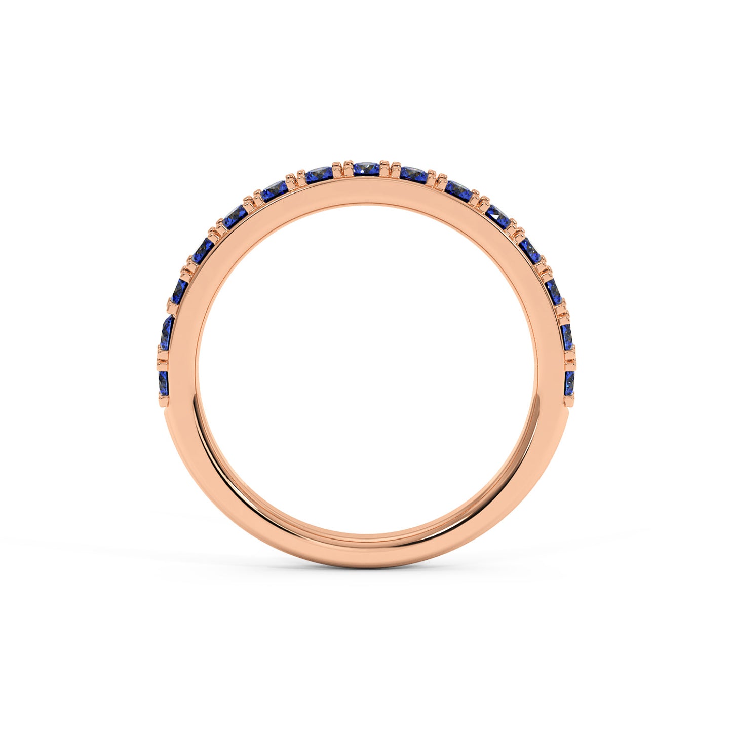 0.75CTW Round Shape Lab-Created Blue Sapphire in 14K Gold Ring