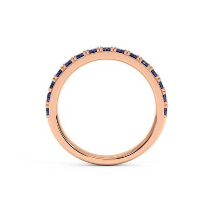 0.75CTW Round Shape Lab-Created Blue Sapphire in 14K Gold Ring