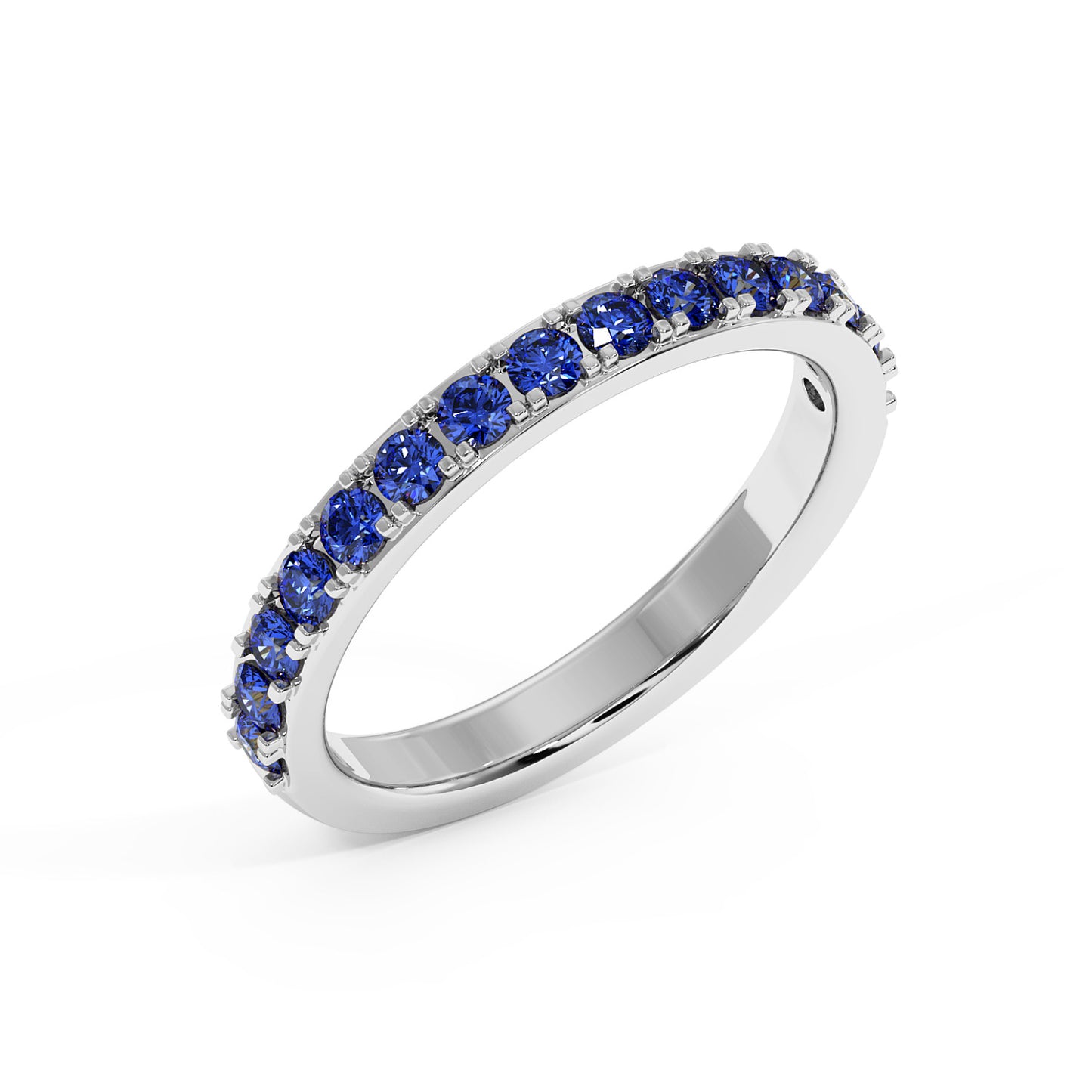 0.75CTW Round Shape Lab-Created Blue Sapphire in 14K Gold Ring
