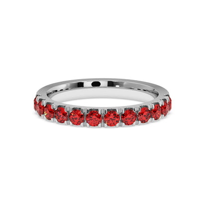 1CTW Round Shape Lab-Created Red Ruby in 14K Gold Ring
