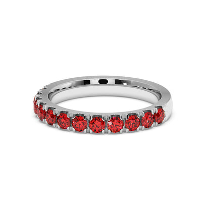 1CTW Round Shape Lab-Created Red Ruby in 14K Gold Ring