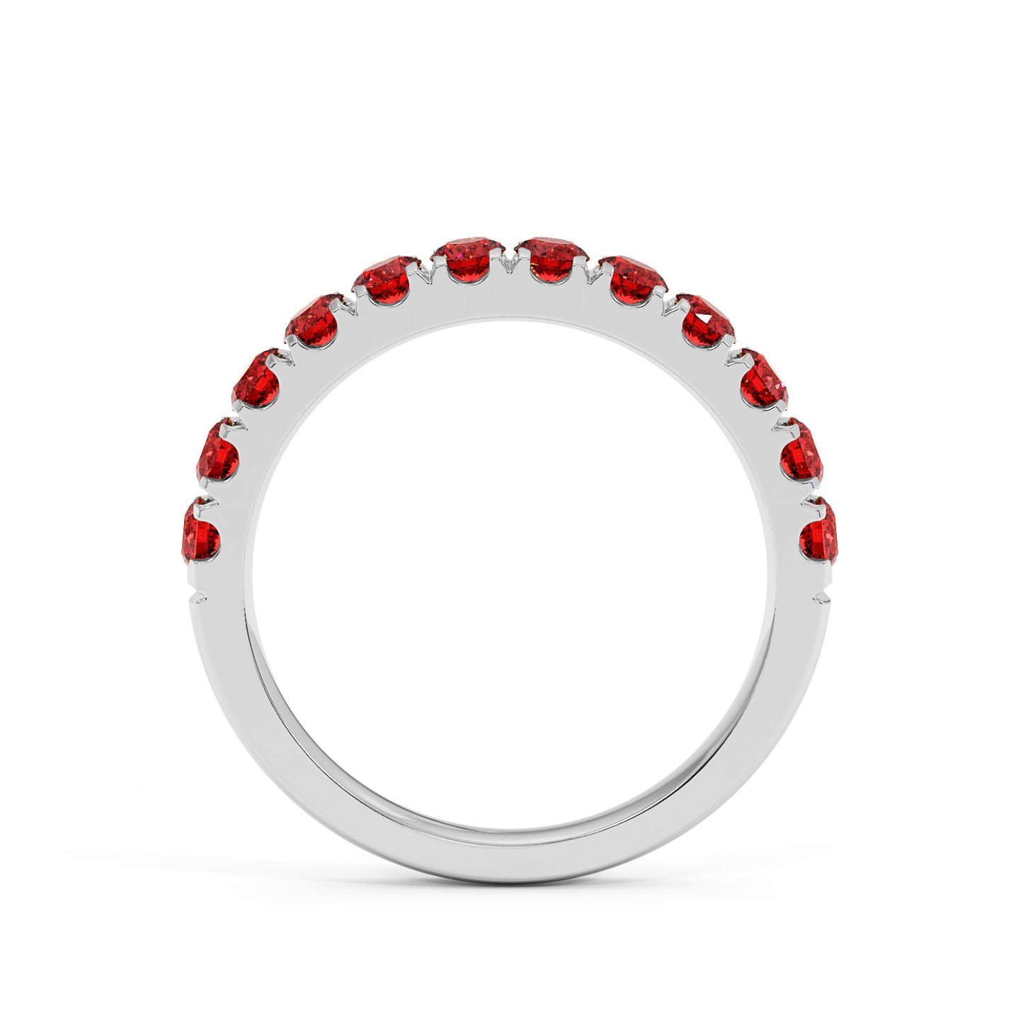 1CTW Round Shape Lab-Created Red Ruby in 14K Gold Ring